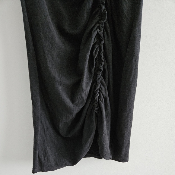 Nation LTD Sydney Gathered Mini Dress Jet Black Size XS Puff Sleeve Neutral - Picture 7 of 11